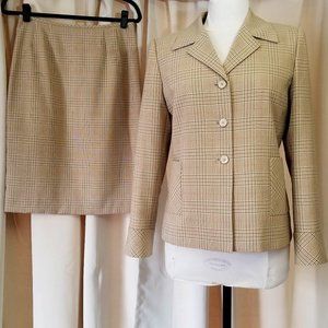 Vintage-look Le Suit Plaid 2pc Skirt Suit, Size 6